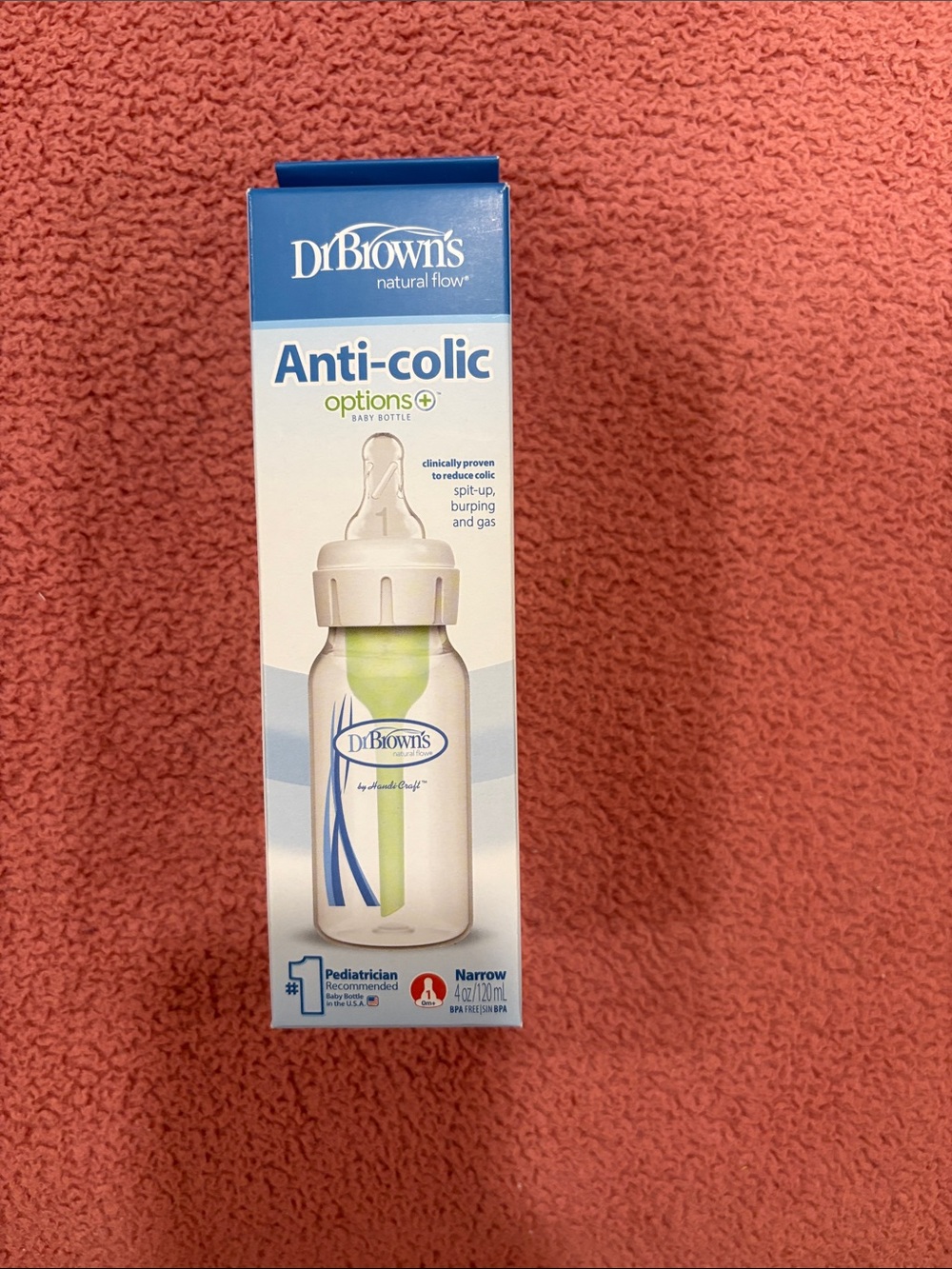 Anti-Colic Options+ Baby Bottle - White/Green